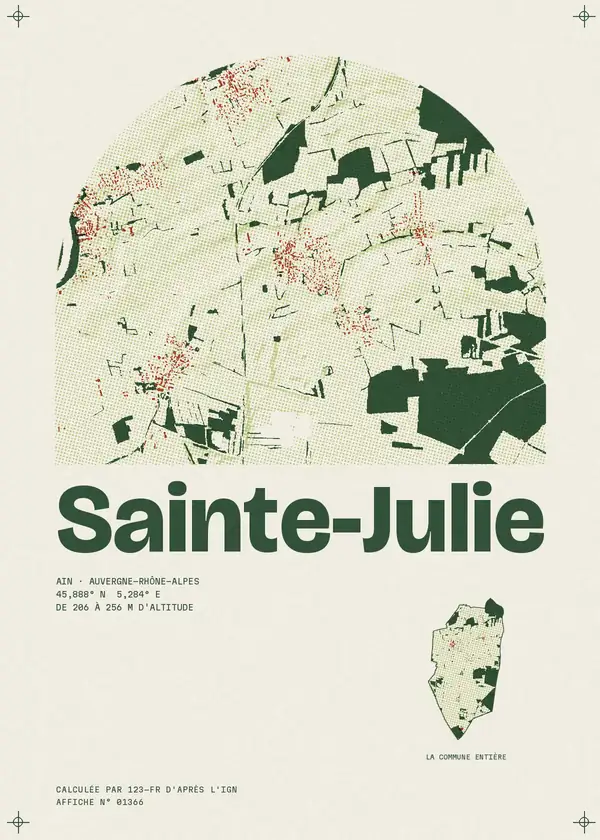 Affiche de Sainte-Julie, calculée par 123-fr d'après l'IGN