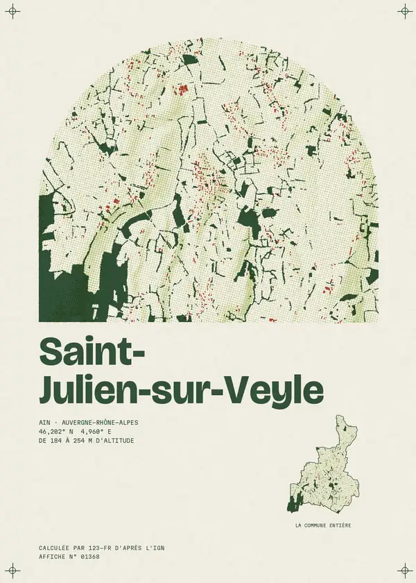Affiche de Saint-Julien-sur-Veyle, calculée par 123-fr d'après l'IGN