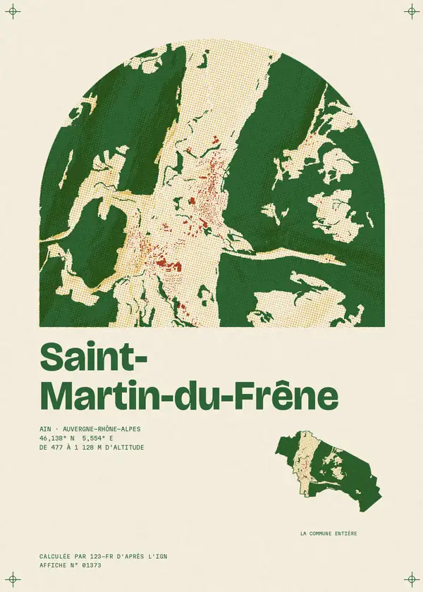 Affiche de Saint-Martin-du-Frêne, calculée par 123-fr d'après l'IGN