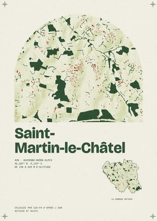 Affiche de Saint-Martin-le-Châtel, calculée par 123-fr d'après l'IGN