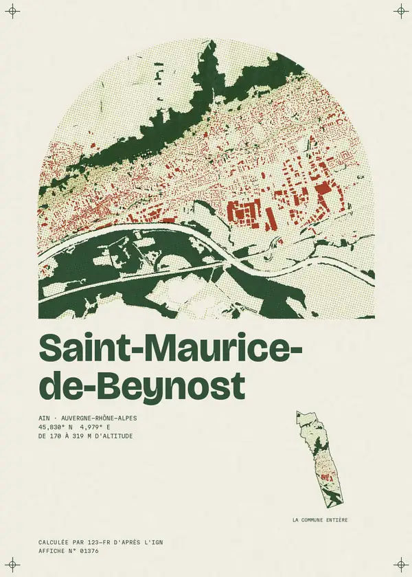 Affiche de Saint-Maurice-de-Beynost, calculée par 123-fr d'après l'IGN