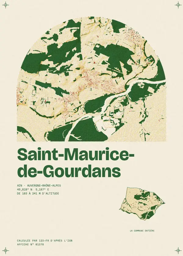 Affiche de Saint-Maurice-de-Gourdans, calculée par 123-fr d'après l'IGN