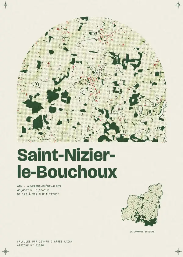 Affiche de Saint-Nizier-le-Bouchoux, calculée par 123-fr d'après l'IGN