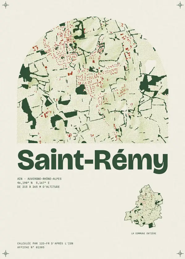 Affiche de Saint-Rémy, calculée par 123-fr d'après l'IGN