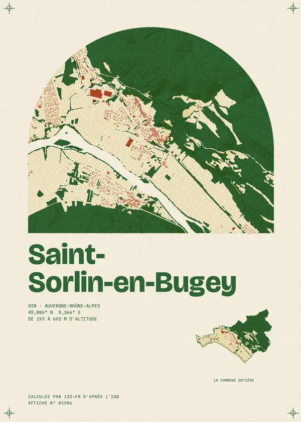 Affiche de Saint-Sorlin-en-Bugey, calculée par 123-fr d'après l'IGN