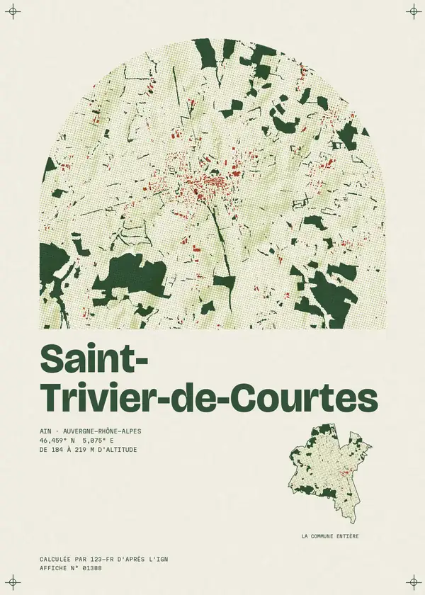 Affiche de Saint-Trivier-de-Courtes, calculée par 123-fr d'après l'IGN