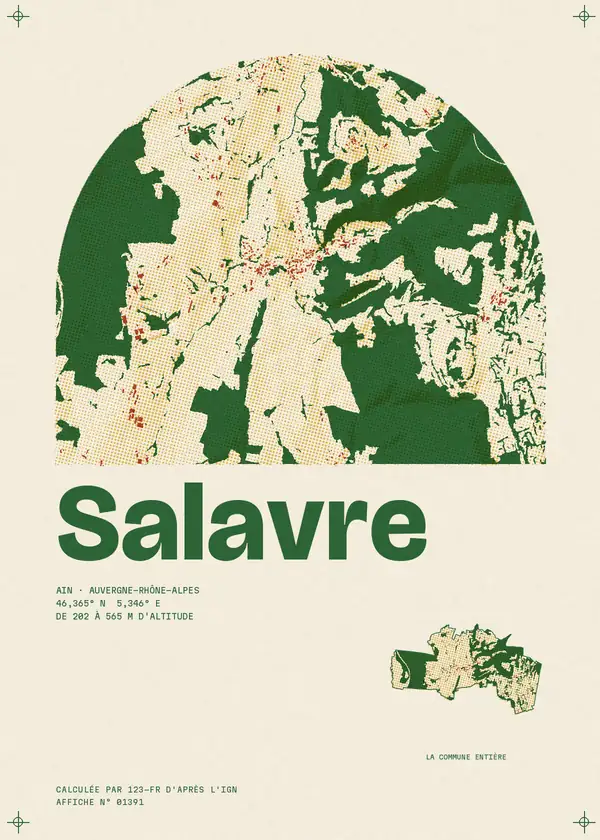 Affiche de Salavre, calculée par 123-fr d'après l'IGN