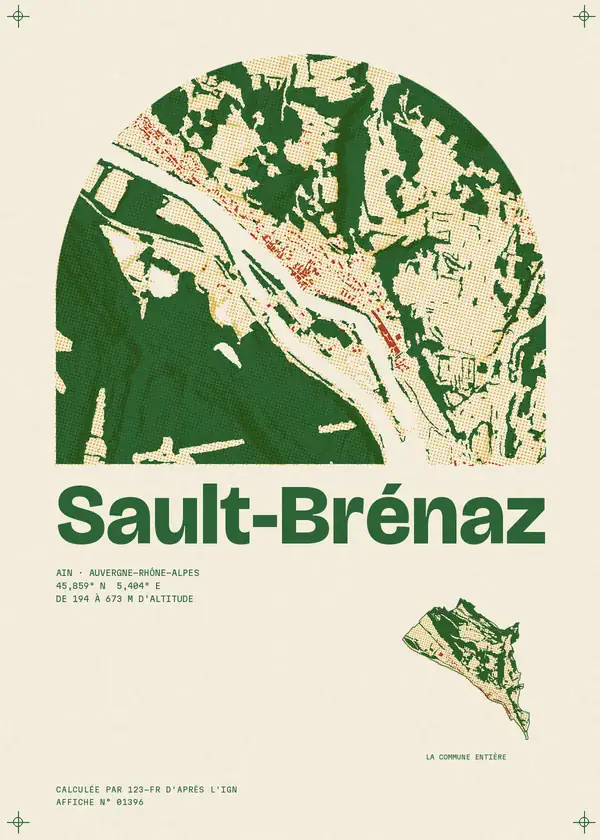 Affiche de Sault-Brénaz, calculée par 123-fr d'après l'IGN