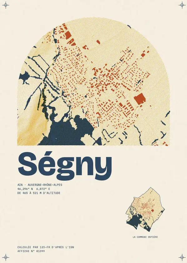 Affiche de Ségny, calculée par 123-fr d'après l'IGN