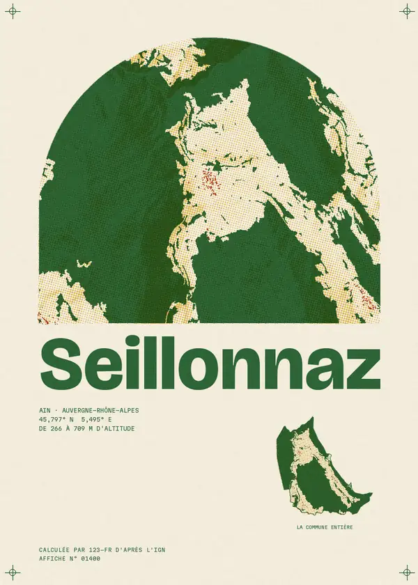 Affiche de Seillonnaz, calculée par 123-fr d'après l'IGN