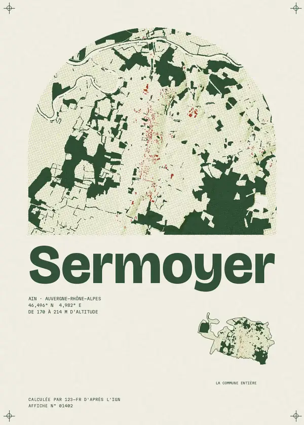 Affiche de Sermoyer, calculée par 123-fr d'après l'IGN
