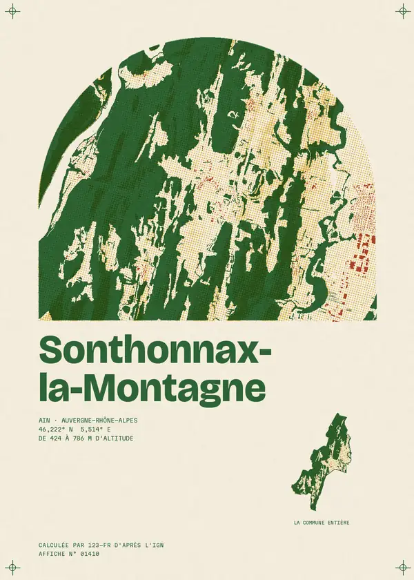 Affiche de Sonthonnax-la-Montagne, calculée par 123-fr d'après l'IGN