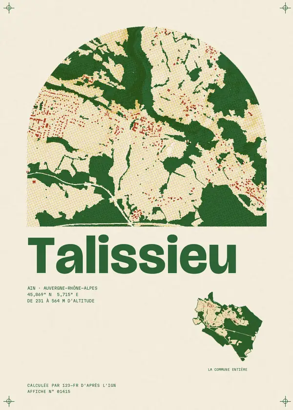 Affiche de Talissieu, calculée par 123-fr d'après l'IGN