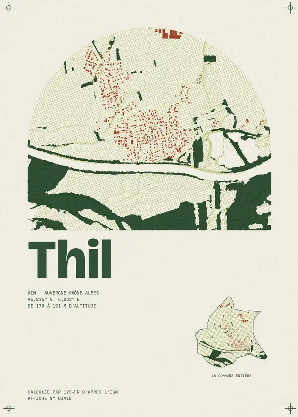 Affiche de Thil, calculée par 123-fr d'après l'IGN
