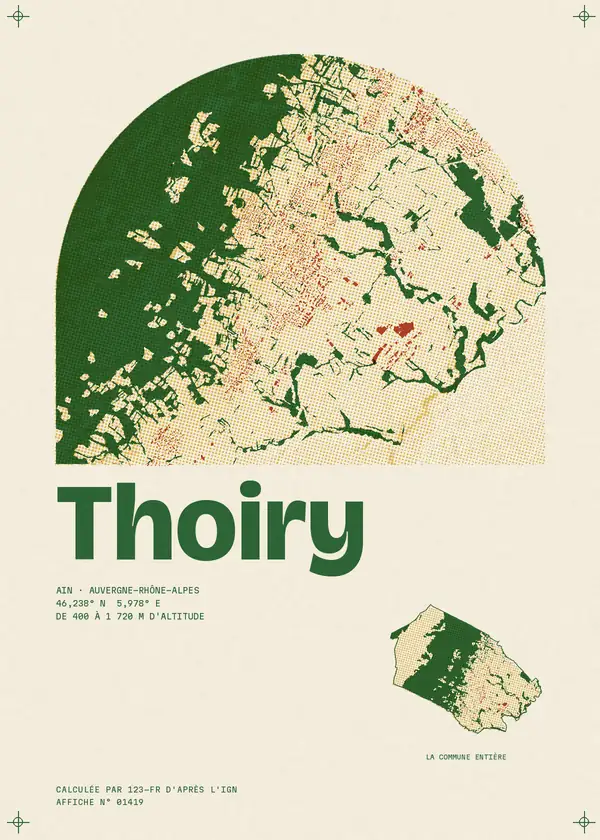 Affiche de Thoiry, calculée par 123-fr d'après l'IGN