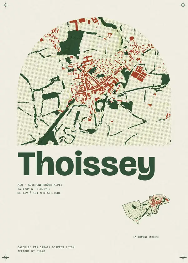Affiche de Thoissey, calculée par 123-fr d'après l'IGN