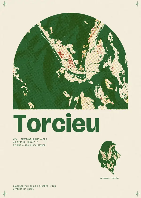 Affiche de Torcieu, calculée par 123-fr d'après l'IGN