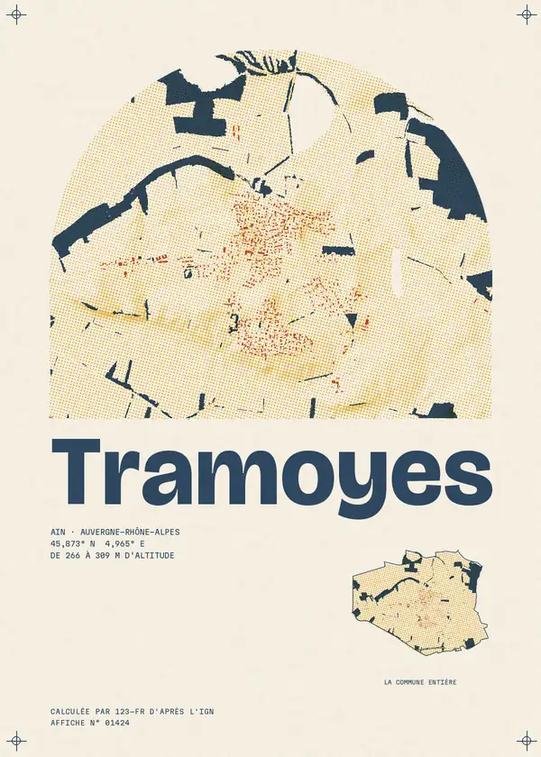 Affiche de Tramoyes, calculée par 123-fr d'après l'IGN