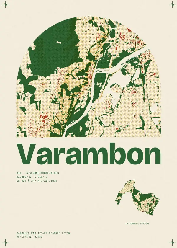 Affiche de Varambon, calculée par 123-fr d'après l'IGN