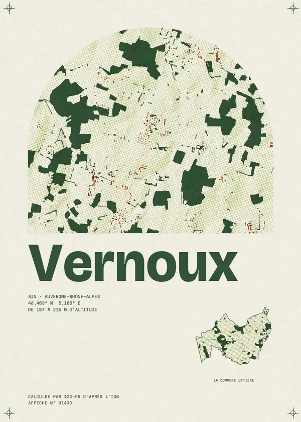Affiche de Vernoux, calculée par 123-fr d'après l'IGN