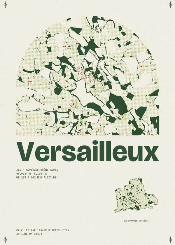 Affiche de Versailleux, calculée par 123-fr d'après l'IGN