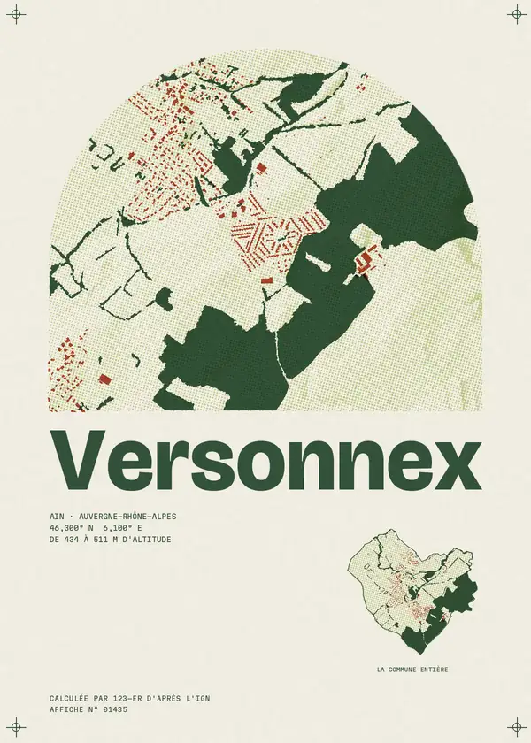 Affiche de Versonnex, calculée par 123-fr d'après l'IGN