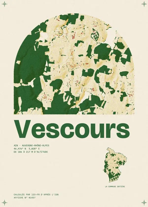 Affiche de Vescours, calculée par 123-fr d'après l'IGN