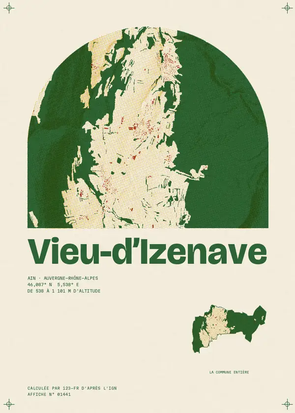 Affiche de Vieu-d'Izenave, calculée par 123-fr d'après l'IGN