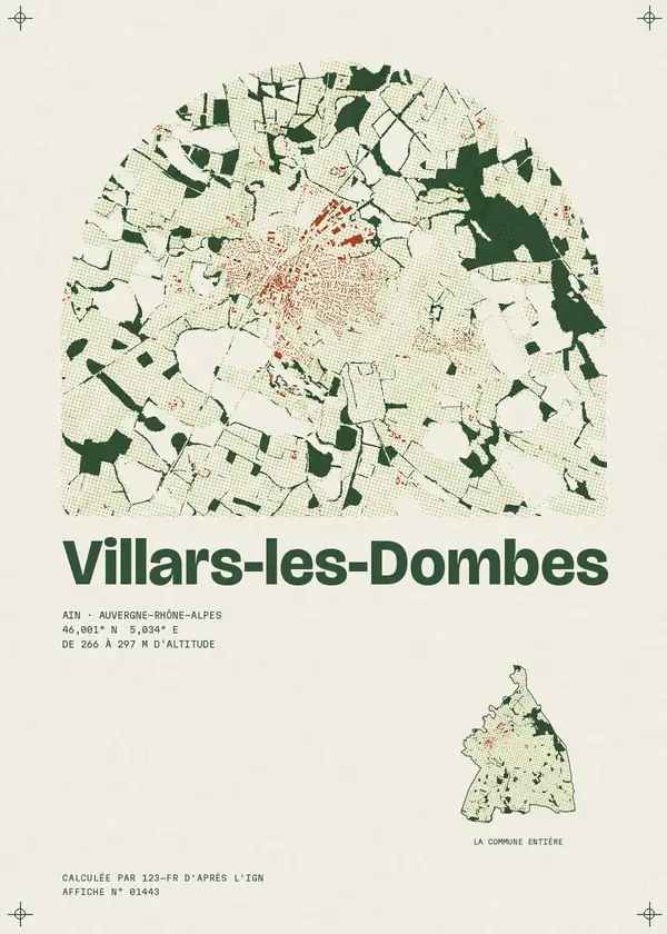 Affiche de Villars-les-Dombes, calculée par 123-fr d'après l'IGN