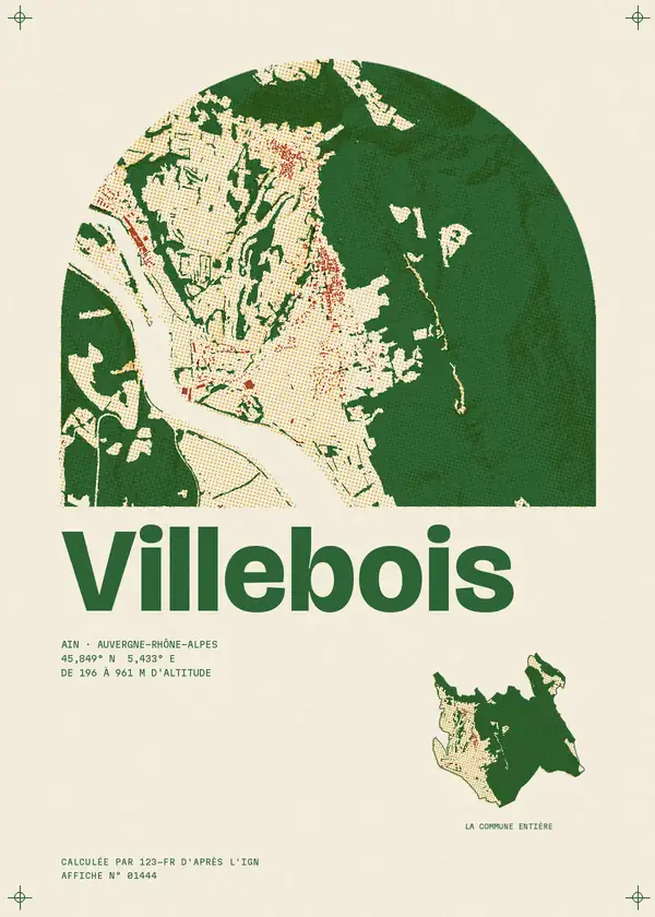 Affiche de Villebois, calculée par 123-fr d'après l'IGN