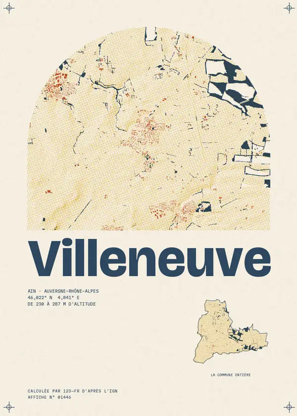 Affiche de Villeneuve, calculée par 123-fr d'après l'IGN