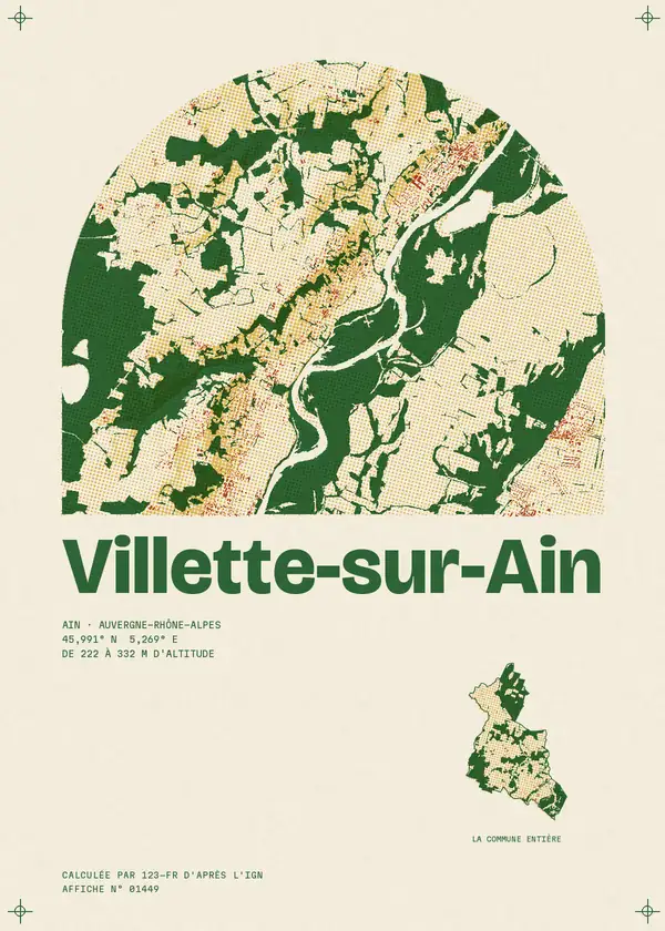 Affiche de Villette-sur-Ain, calculée par 123-fr d'après l'IGN