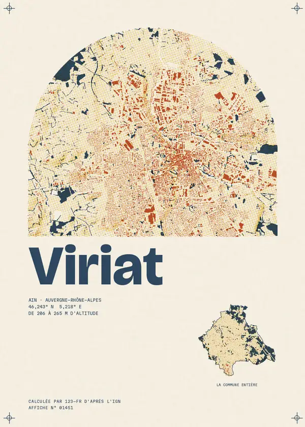Affiche de Viriat, calculée par 123-fr d'après l'IGN