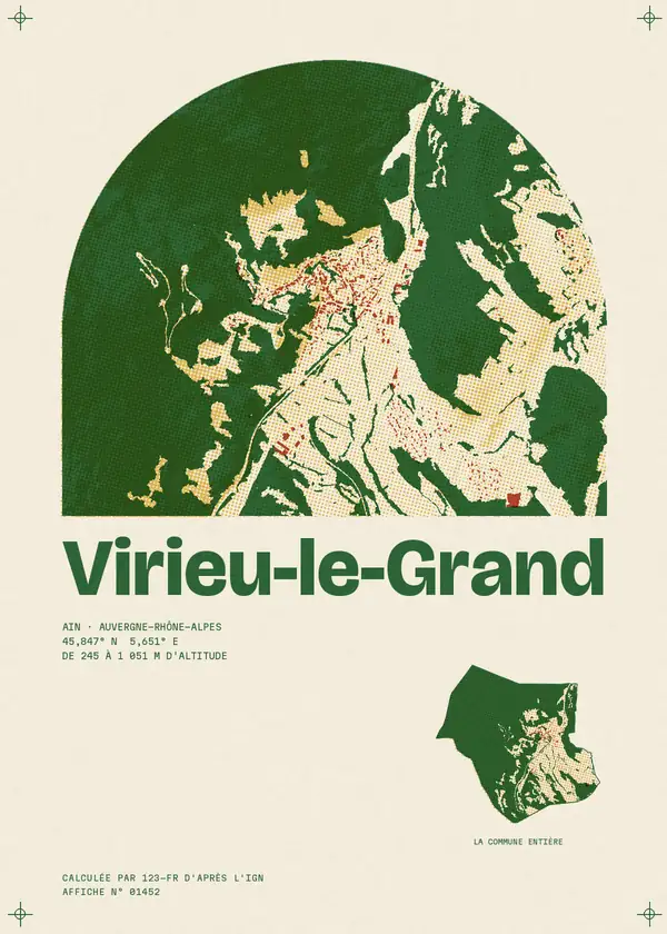Affiche de Virieu-le-Grand, calculée par 123-fr d'après l'IGN
