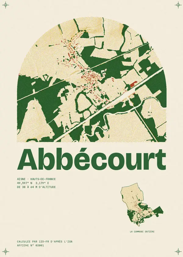 Affiche de Abbécourt, calculée par 123-fr d'après l'IGN