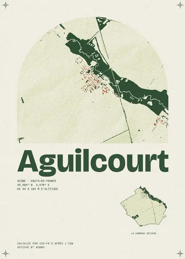 Affiche de Aguilcourt, calculée par 123-fr d'après l'IGN