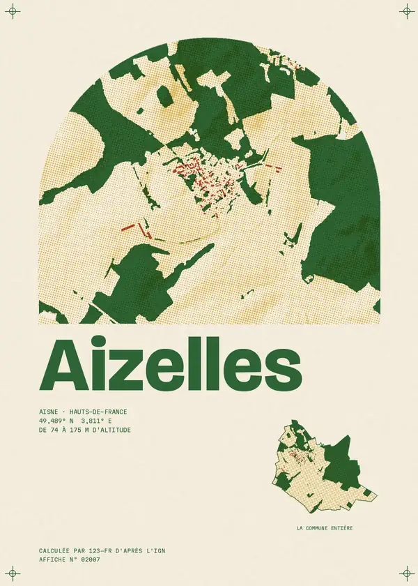 Affiche de Aizelles, calculée par 123-fr d'après l'IGN