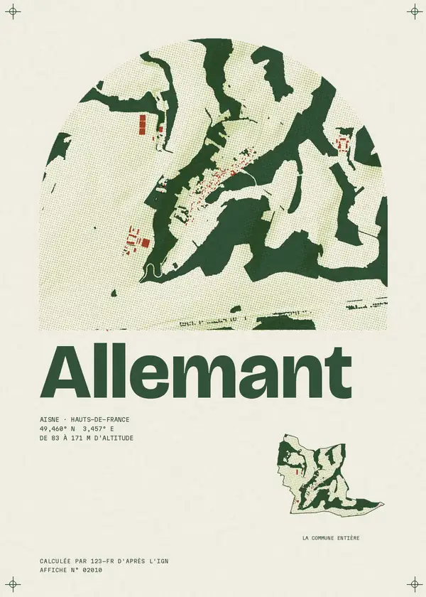 Affiche de Allemant, calculée par 123-fr d'après l'IGN