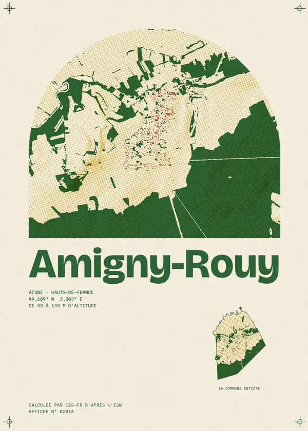 Affiche de Amigny-Rouy, calculée par 123-fr d'après l'IGN