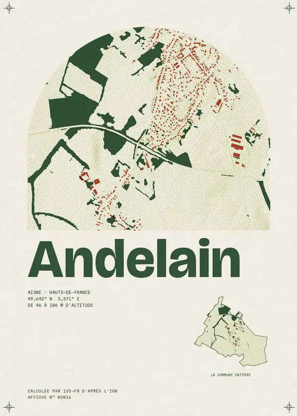 Affiche de Andelain, calculée par 123-fr d'après l'IGN