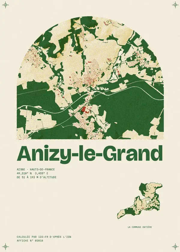 Affiche de Anizy-le-Grand, calculée par 123-fr d'après l'IGN