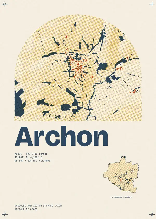 Affiche de Archon, calculée par 123-fr d'après l'IGN