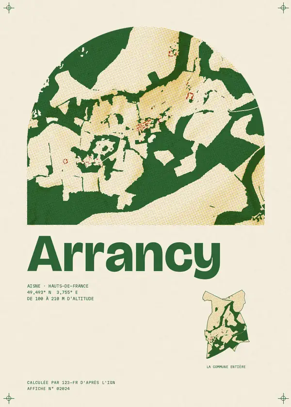 Affiche de Arrancy, calculée par 123-fr d'après l'IGN