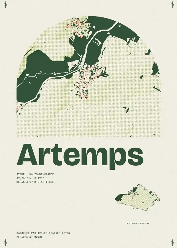 Affiche de Artemps, calculée par 123-fr d'après l'IGN