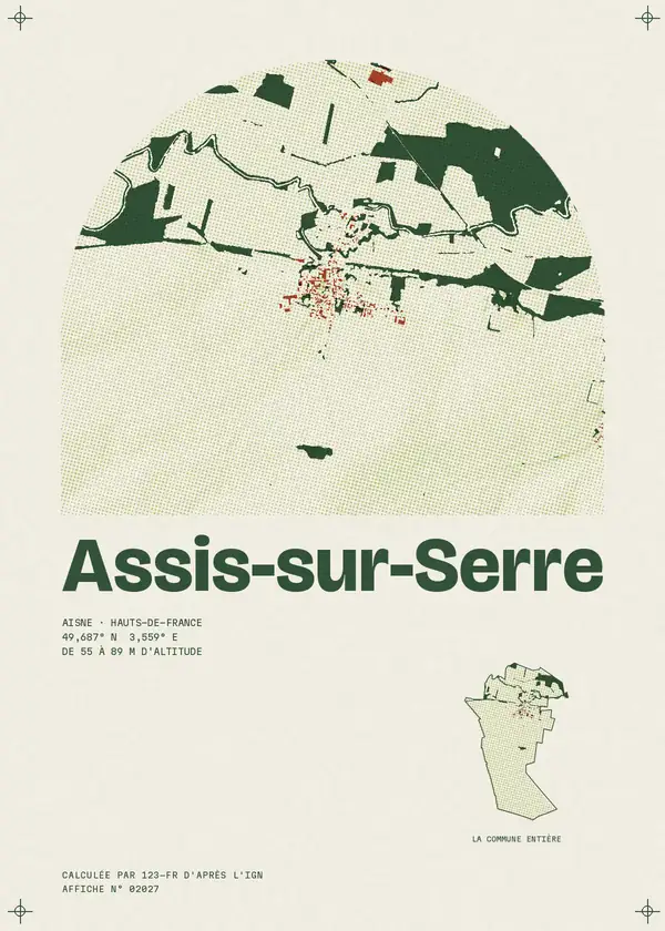 Affiche de Assis-sur-Serre, calculée par 123-fr d'après l'IGN