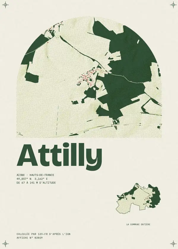 Affiche de Attilly, calculée par 123-fr d'après l'IGN