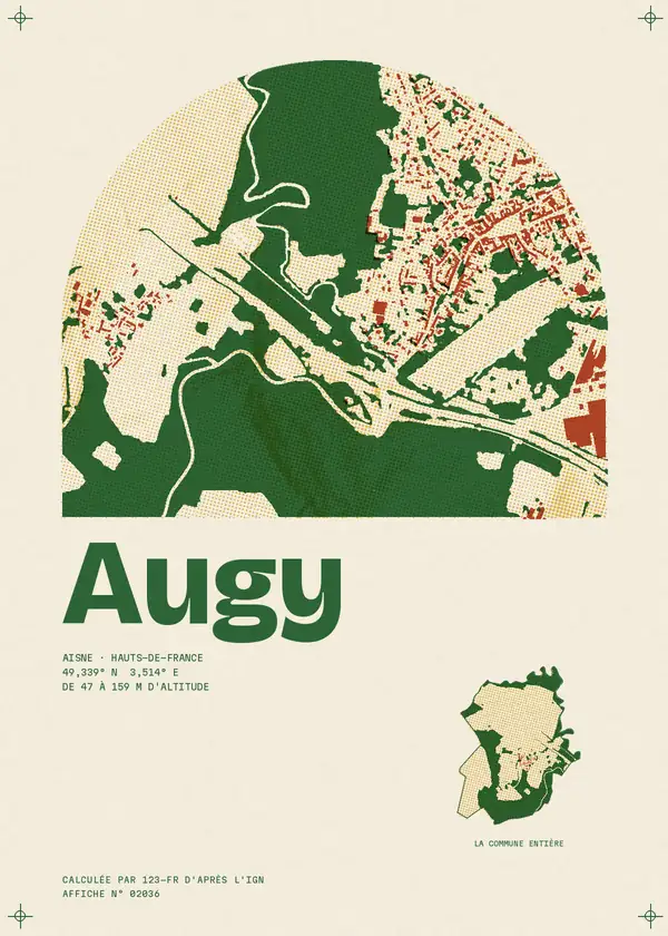 Affiche de Augy, calculée par 123-fr d'après l'IGN