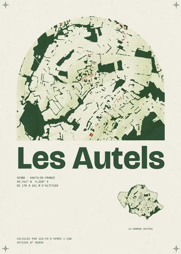 Affiche de Les Autels, calculée par 123-fr d'après l'IGN