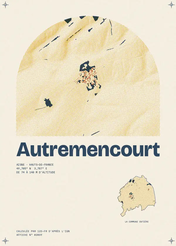 Affiche de Autremencourt, calculée par 123-fr d'après l'IGN