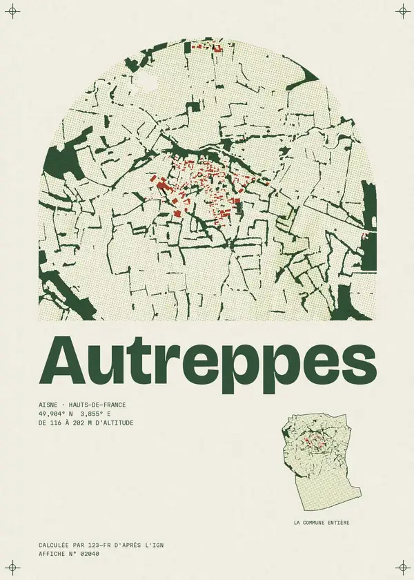 Affiche de Autreppes, calculée par 123-fr d'après l'IGN
